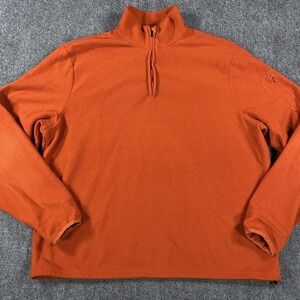 Polo Golf Ralph Lauren Fleece Pullover‎ Mens XL Orange Jacket 1/4 Zip